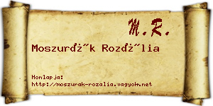 Moszurák Rozália névjegykártya